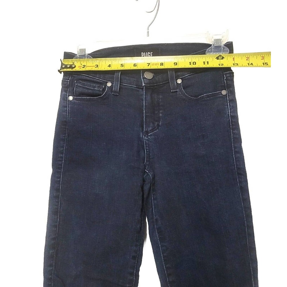 Paige Verdugo Crop Dark Wash Skinny Jeans Womens Size 25 Stretch Denim - Picture 3 of 7